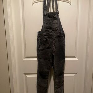 Free People Black Denim Overalls